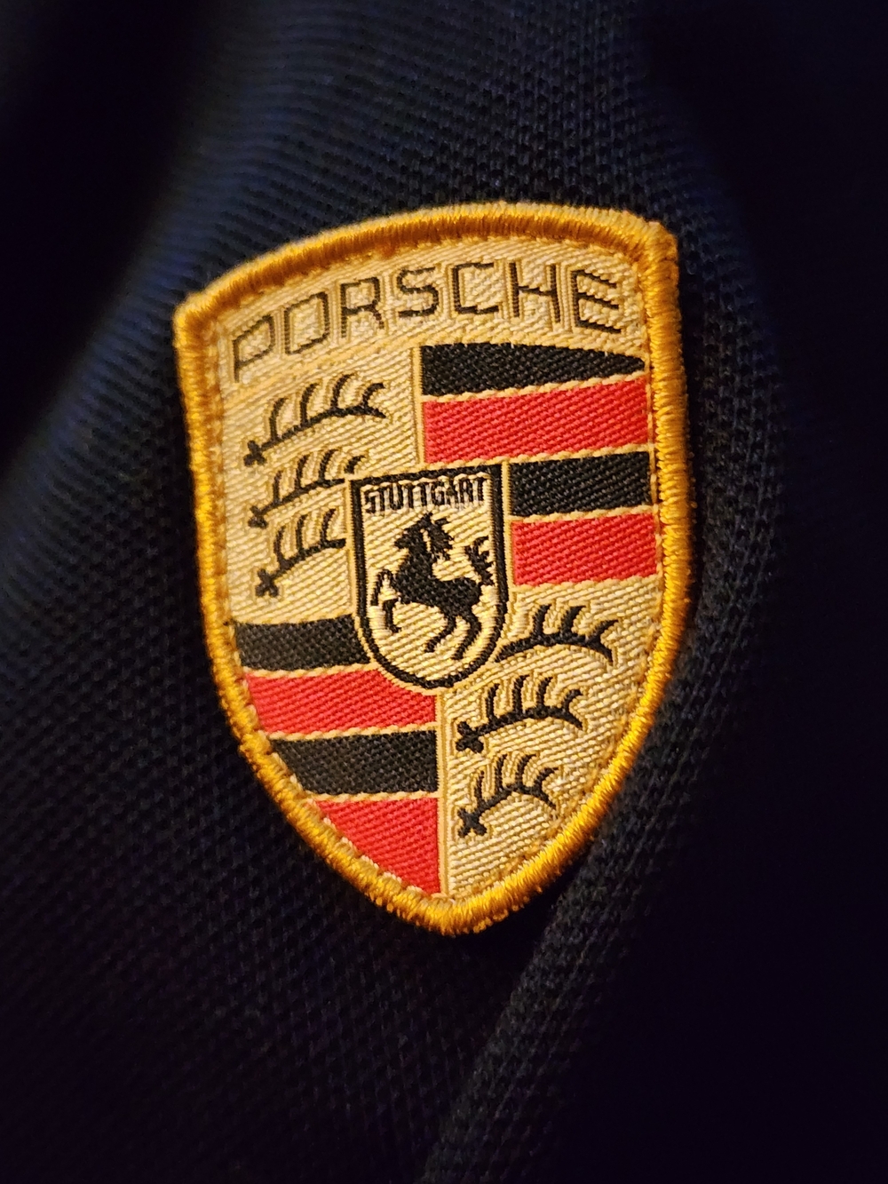 Porsche Design Black Polo with Yellow-Red Crest - Picture 4 of 7